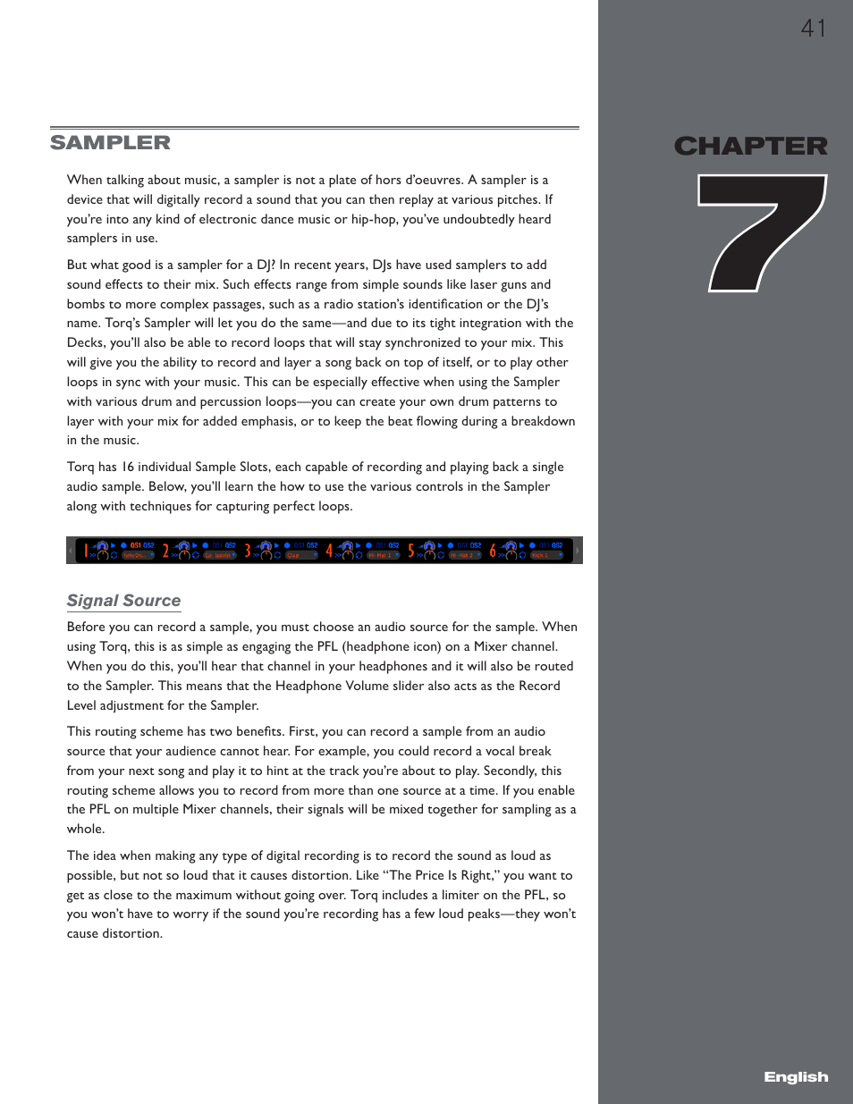 Chapter 7, Sampler, Signal source | M-AUDIO Torq 1.5 User Manual | Page 42 / 99