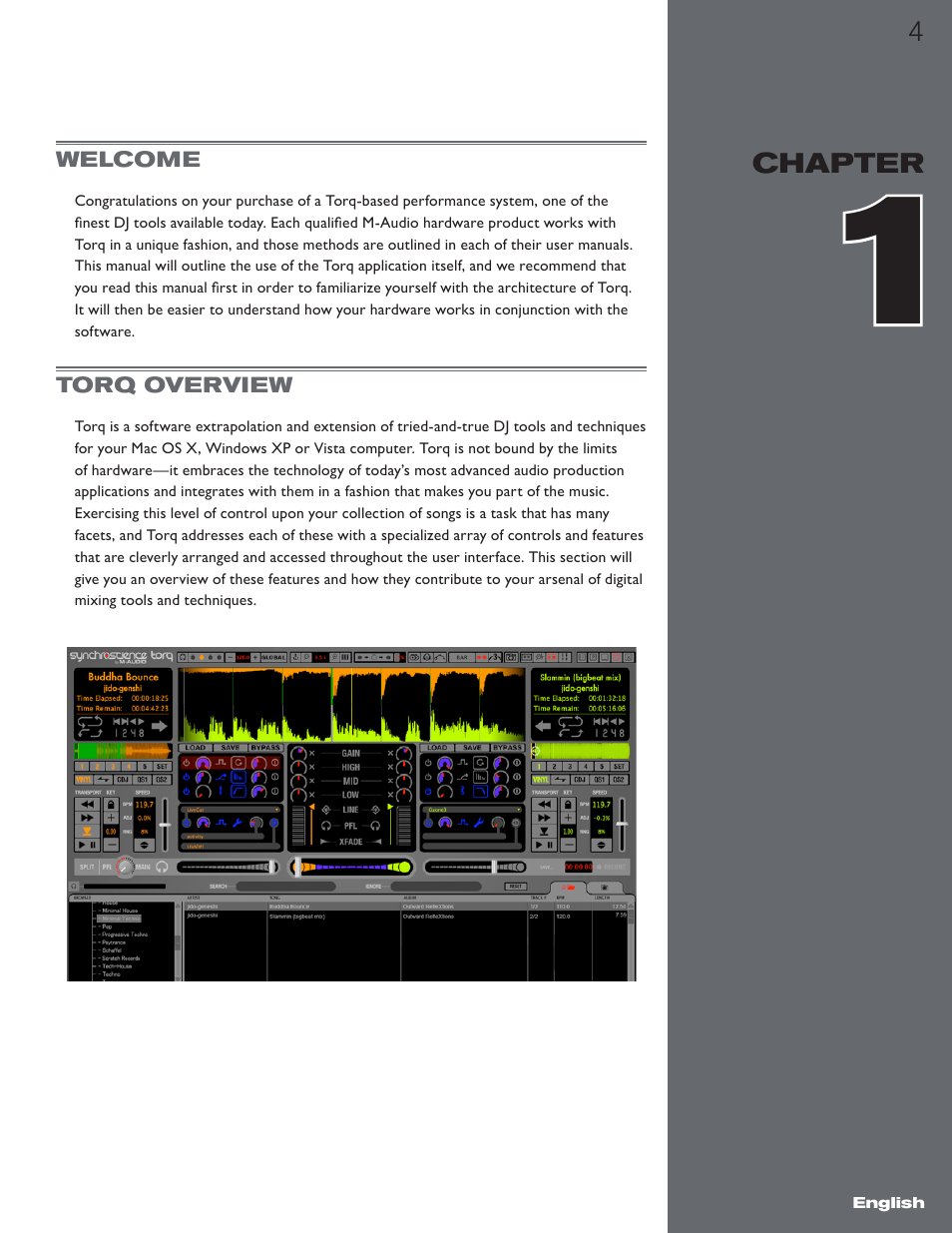 Chapter 1, Welcome, Torq overview | M-AUDIO Torq 1.5 User Manual | Page 5 / 99