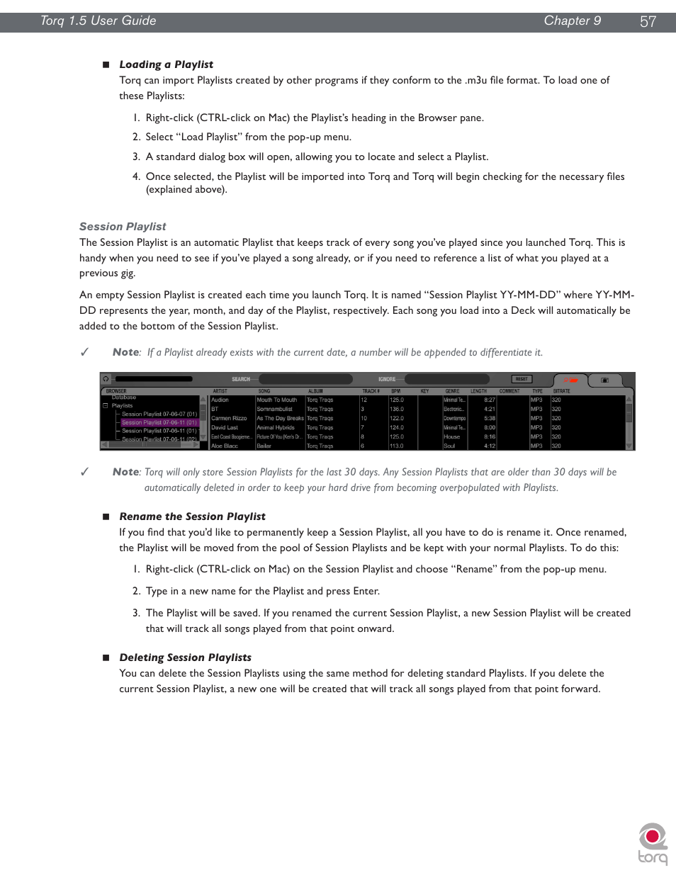 Session playlist | M-AUDIO Torq 1.5 User Manual | Page 58 / 99