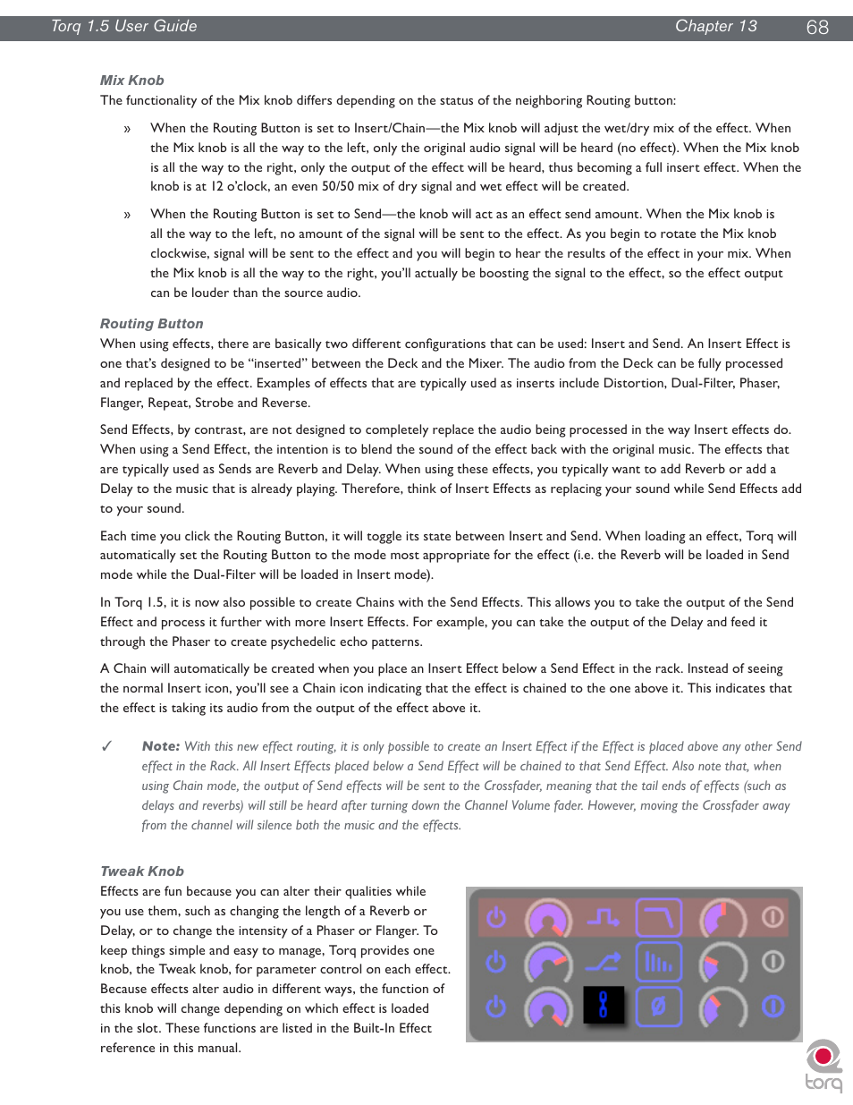 Mix knob, Routing button, Tweak knob | Mix knob routing button tweak knob | M-AUDIO Torq 1.5 User Manual | Page 69 / 99