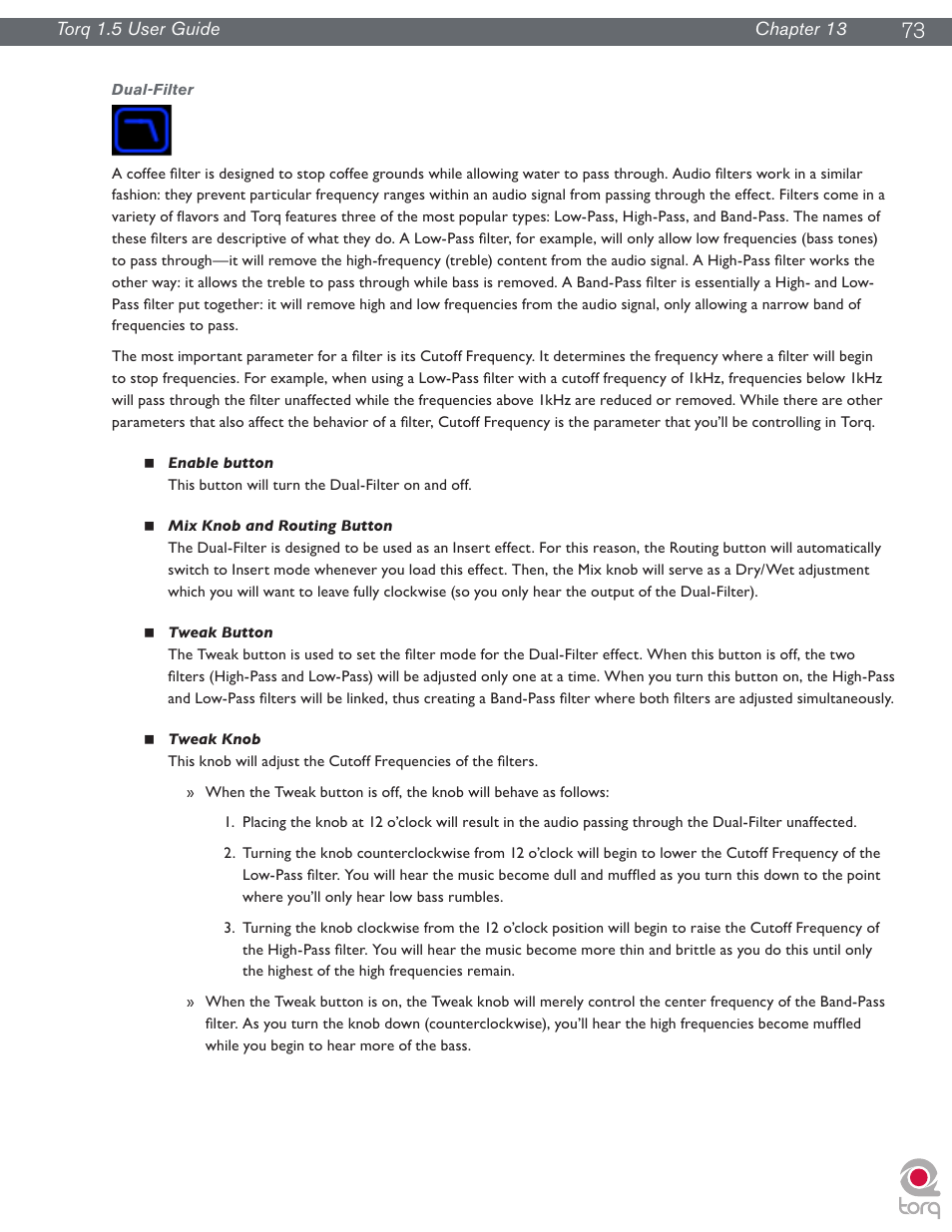 Dual-filter | M-AUDIO Torq 1.5 User Manual | Page 74 / 99