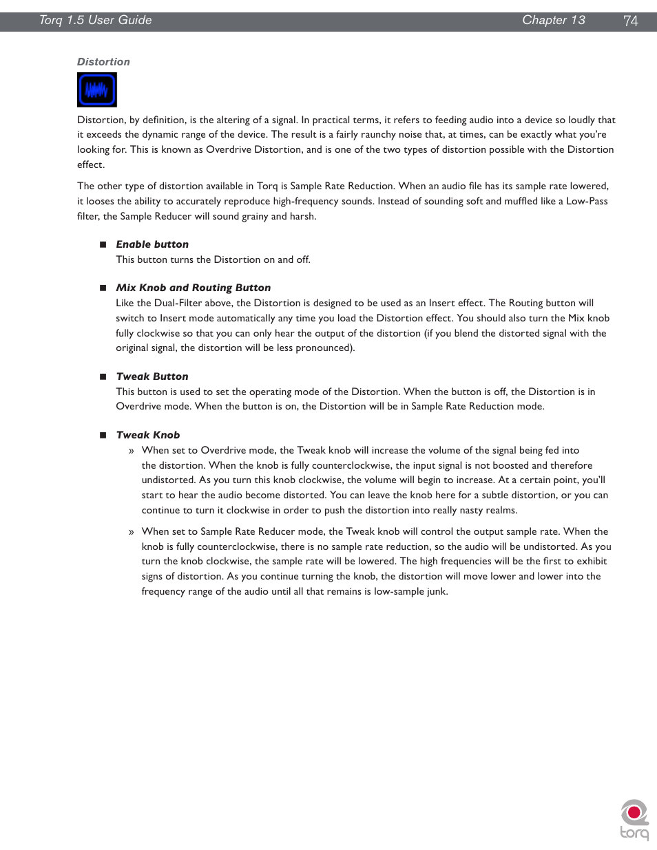 Distortion | M-AUDIO Torq 1.5 User Manual | Page 75 / 99