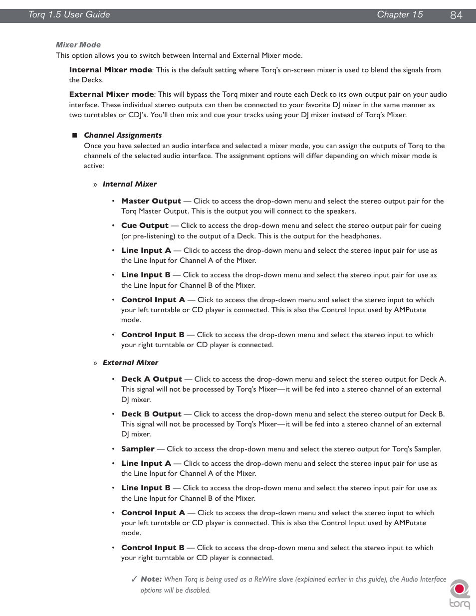 Mixer mode | M-AUDIO Torq 1.5 User Manual | Page 85 / 99
