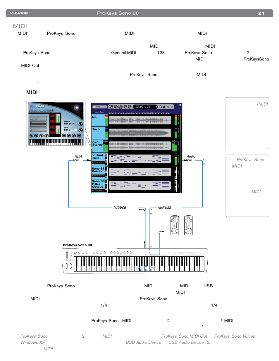 Midiトラック, Midi, 21 prokeys sono 88 | M-AUDIO SONO 88 User Manual | Page 22 / 51