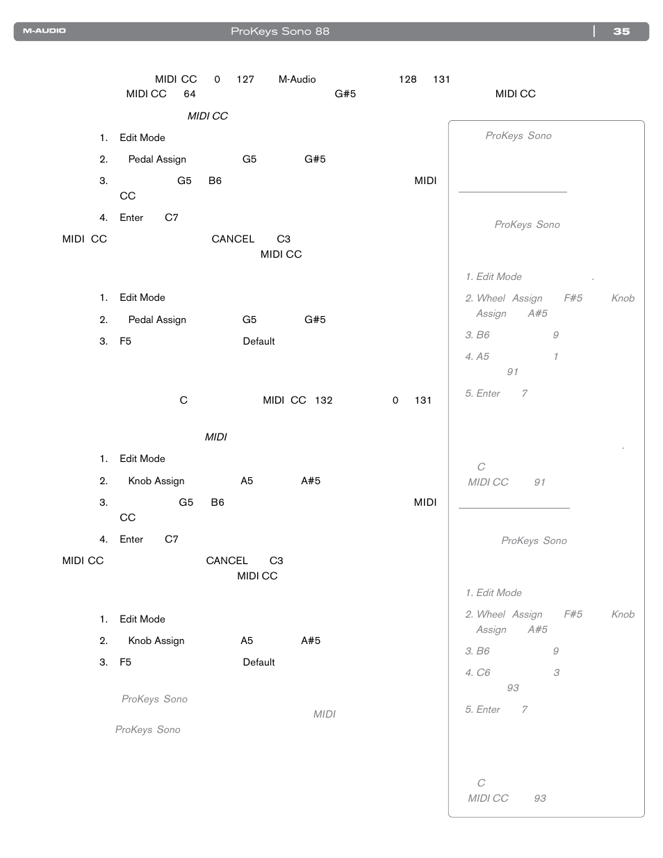 M-AUDIO SONO 88 User Manual | Page 36 / 51