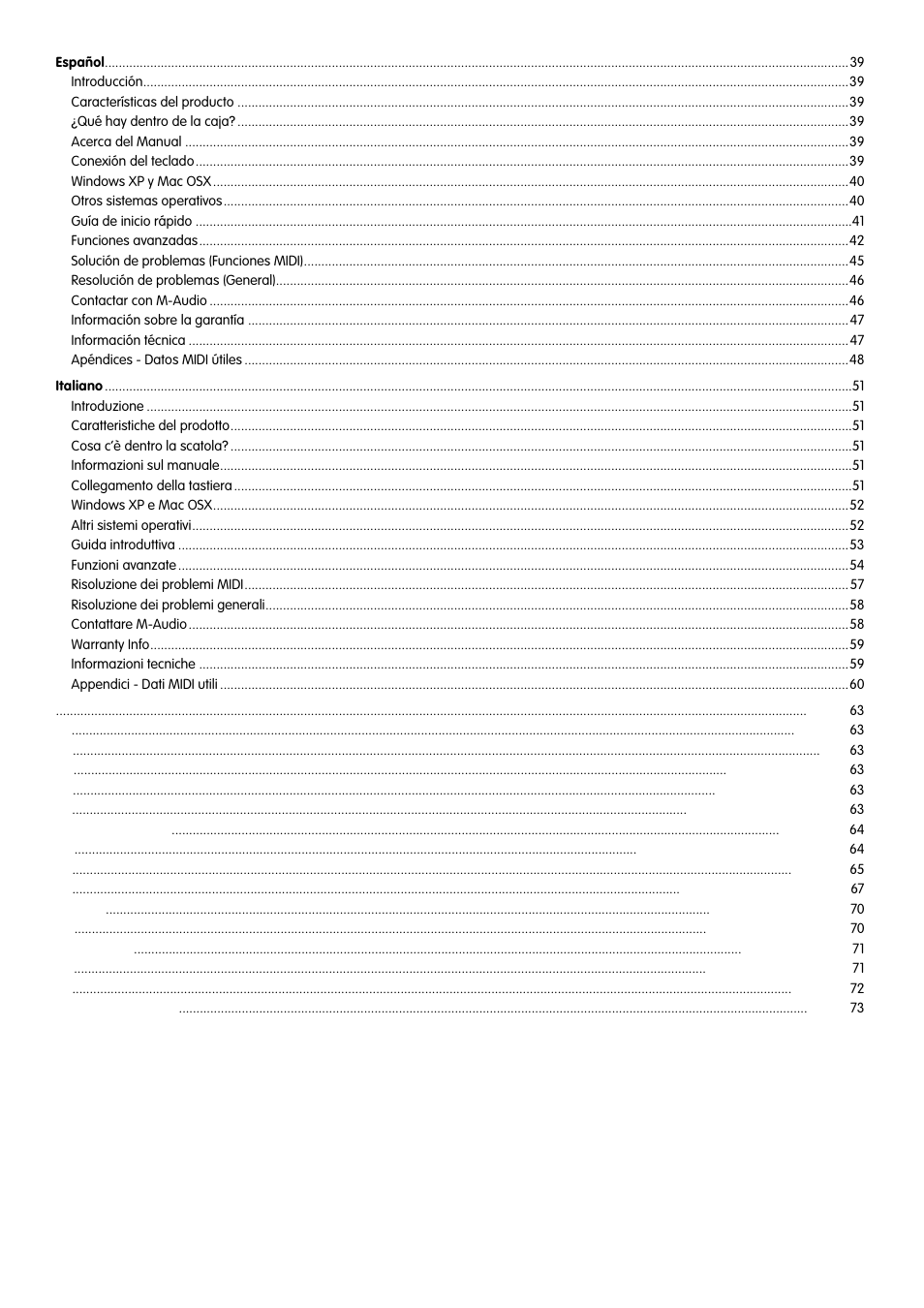 M-AUDIO KeyStation 61es User Manual | Page 3 / 78