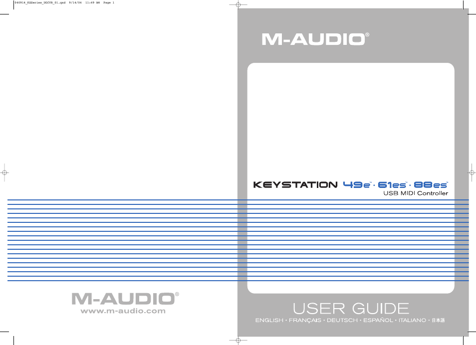 M-AUDIO KeyStation 61es User Manual | Page 78 / 78