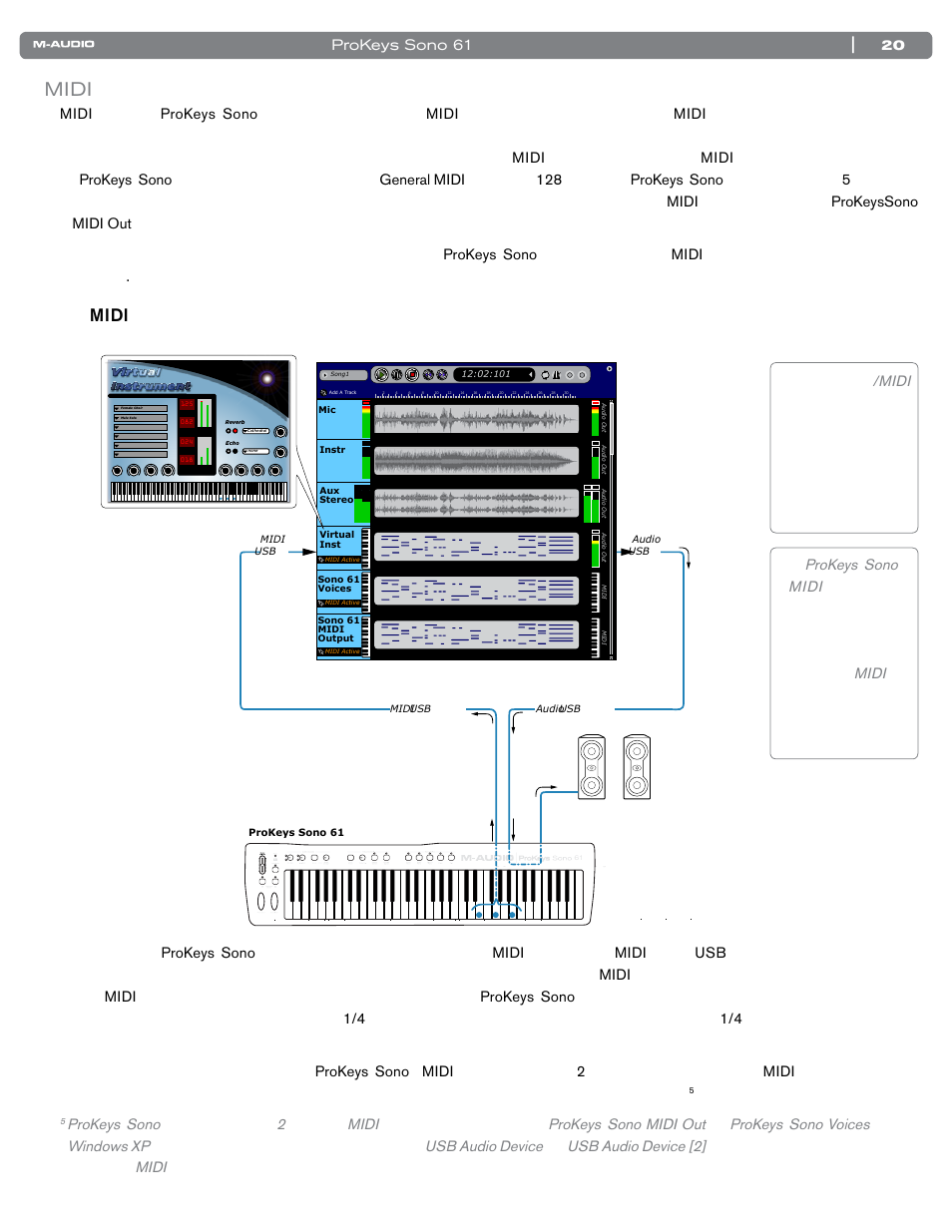 Midiトラック, Midi, 20 prokeys sono 61 | M-AUDIO PROKEYS SONO 61 User Manual | Page 21 / 50