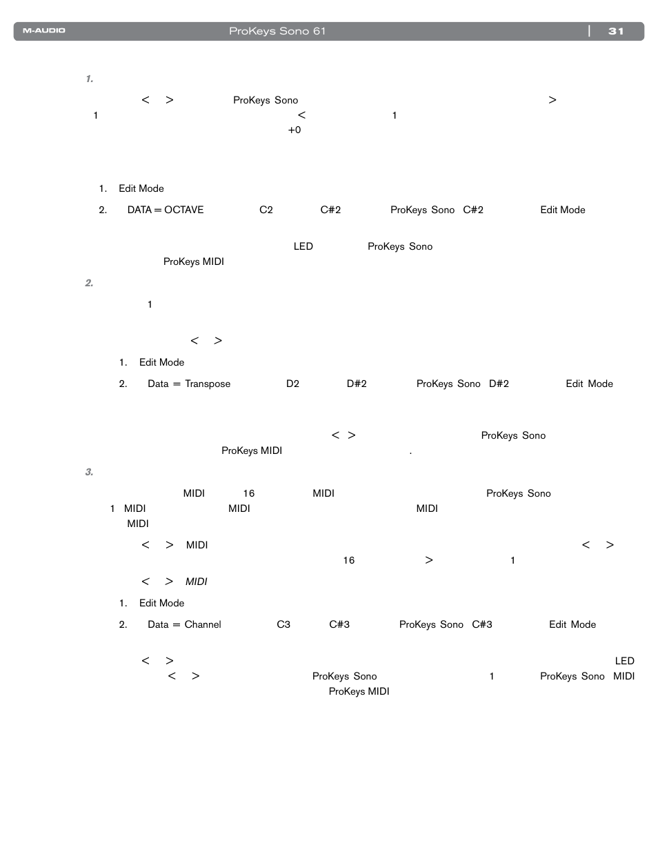 M-AUDIO PROKEYS SONO 61 User Manual | Page 32 / 50