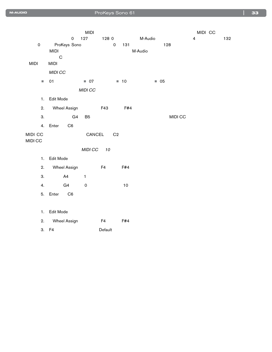M-AUDIO PROKEYS SONO 61 User Manual | Page 34 / 50