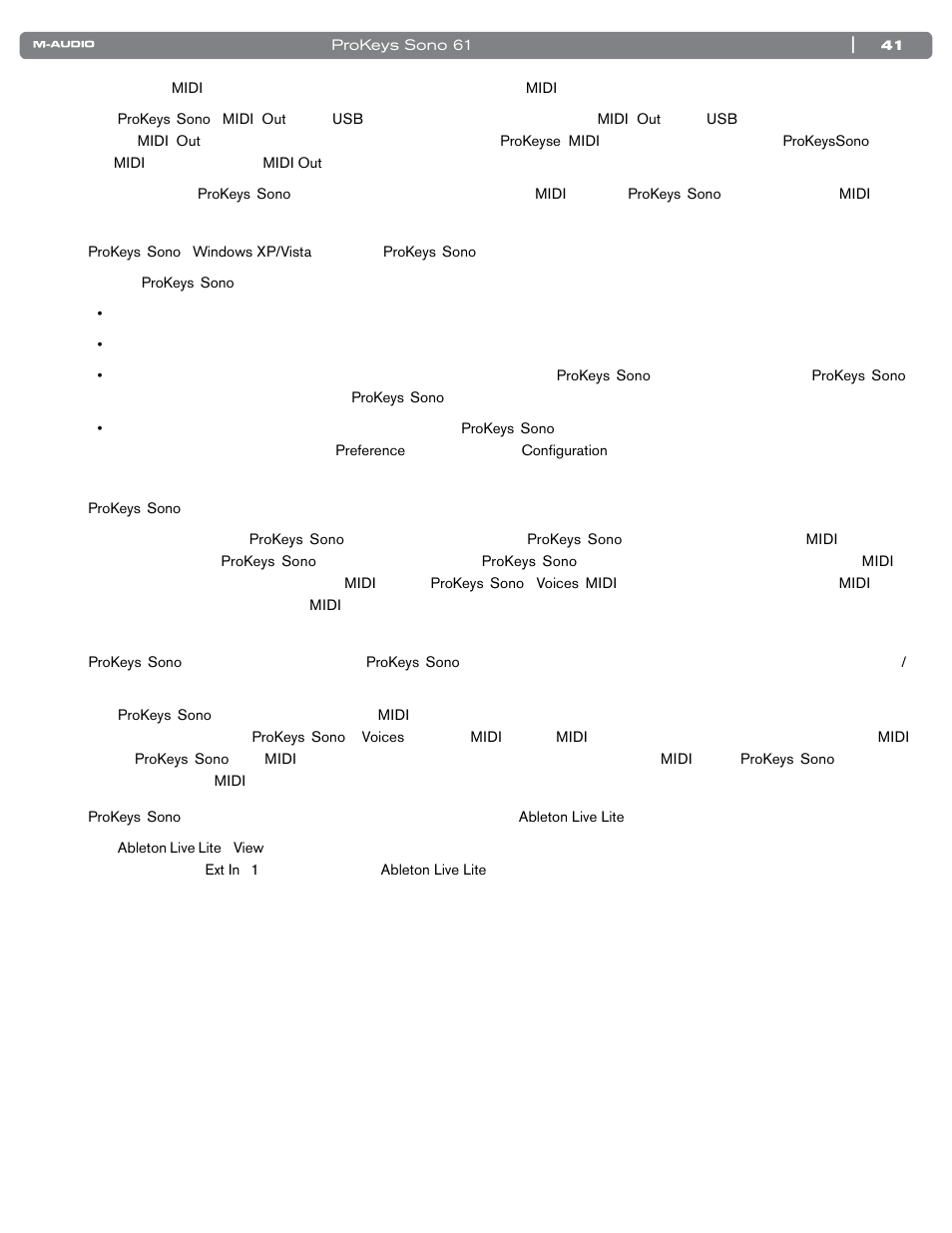 M-AUDIO PROKEYS SONO 61 User Manual | Page 42 / 50