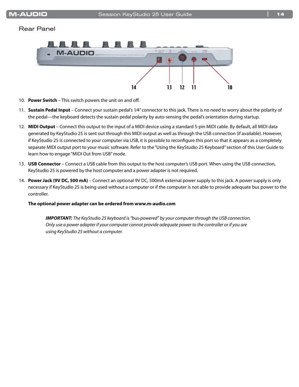M-AUDIO KeyStudio 25 User Manual | Page 15 / 40