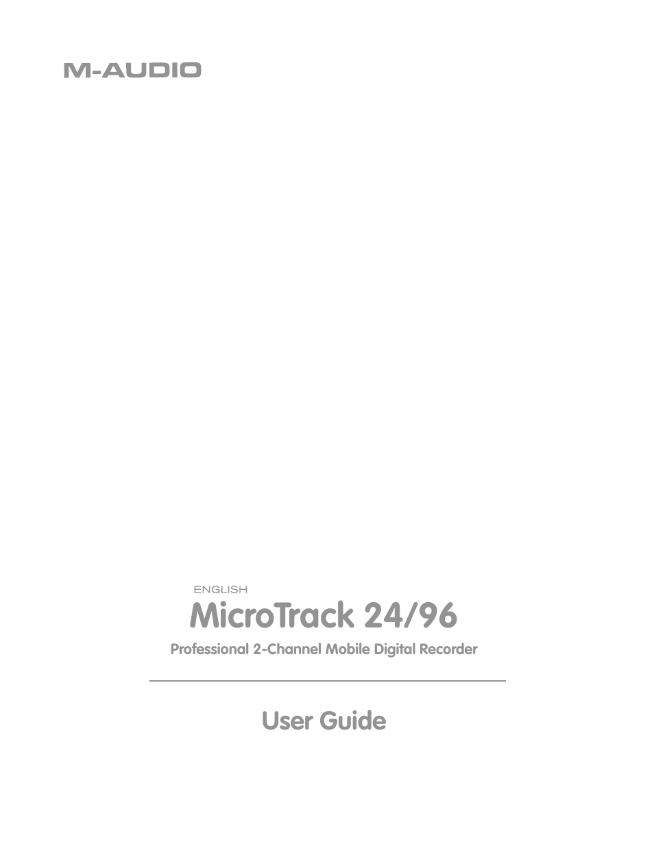 M-AUDIO MICROTRACK 24/96 User Manual | 19 pages