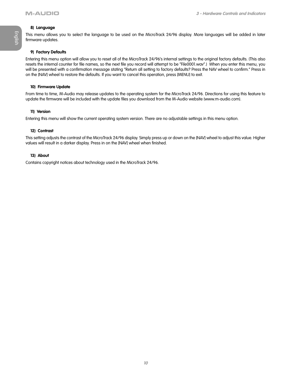 M-AUDIO MICROTRACK 24/96 User Manual | Page 11 / 19