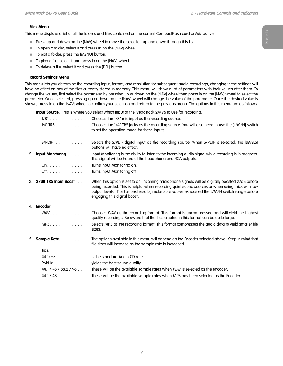 M-AUDIO MICROTRACK 24/96 User Manual | Page 8 / 19