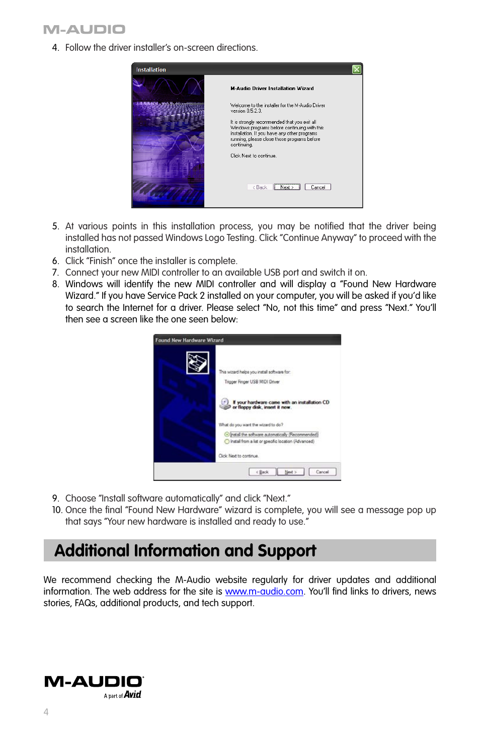 Additional information and support | M-AUDIO Drums User Manual | Page 3 / 14