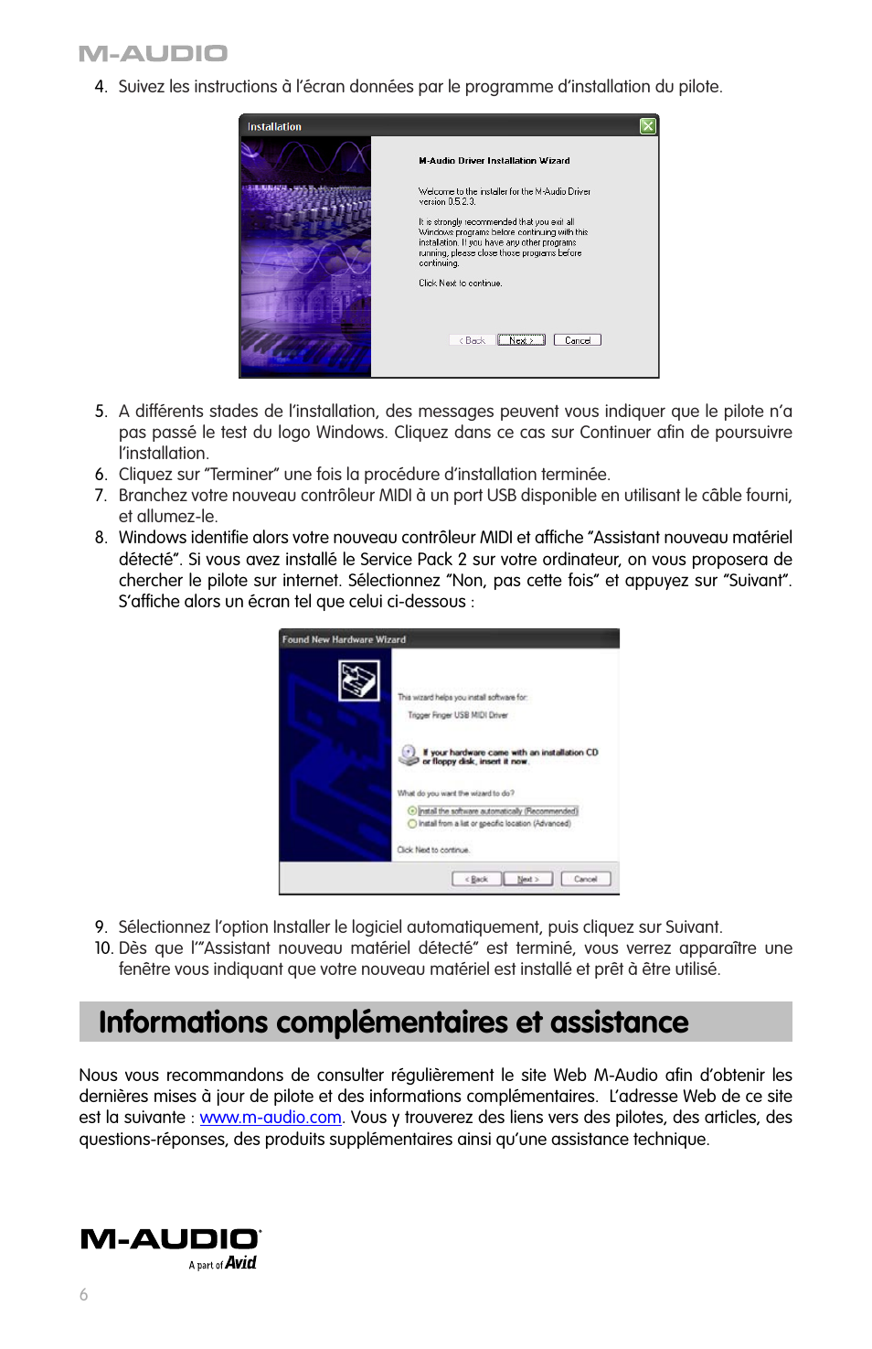 Informations complémentaires et assistance | M-AUDIO Drums User Manual | Page 5 / 14