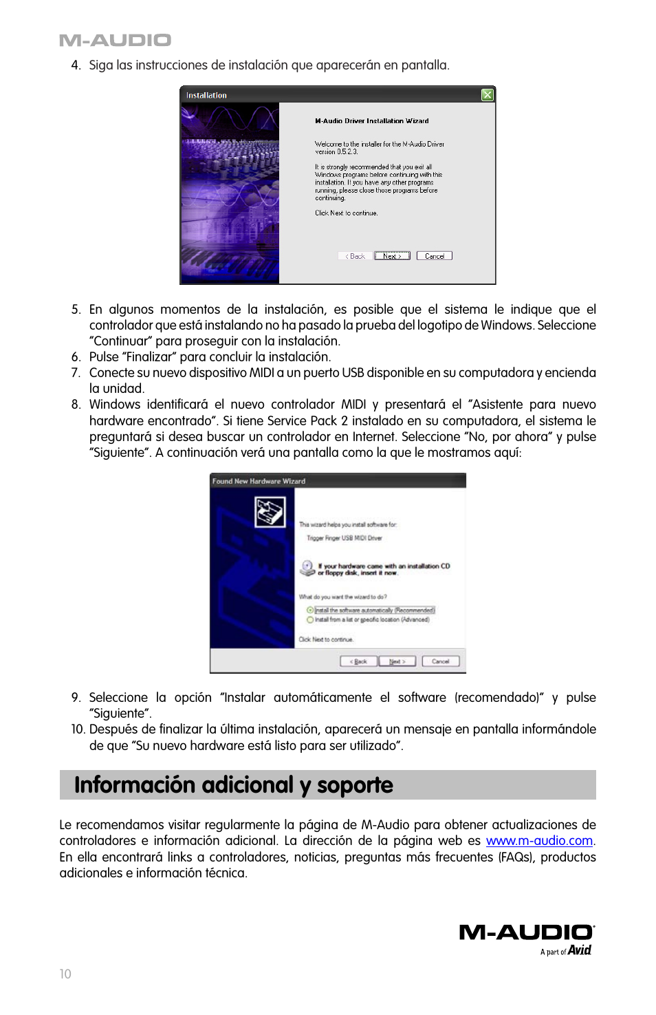 Información adicional y soporte | M-AUDIO Drums User Manual | Page 9 / 14