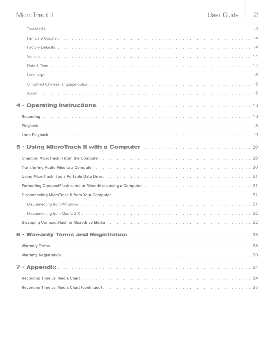 User guide 2 microtrack ii | M-AUDIO MicroTrack II User Manual | Page 3 / 27