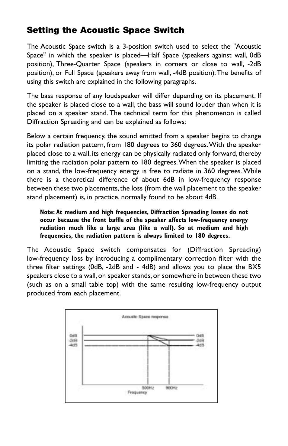 Setting the acoustic space switch | M-AUDIO Studiophile BX5 User Manual | Page 10 / 16