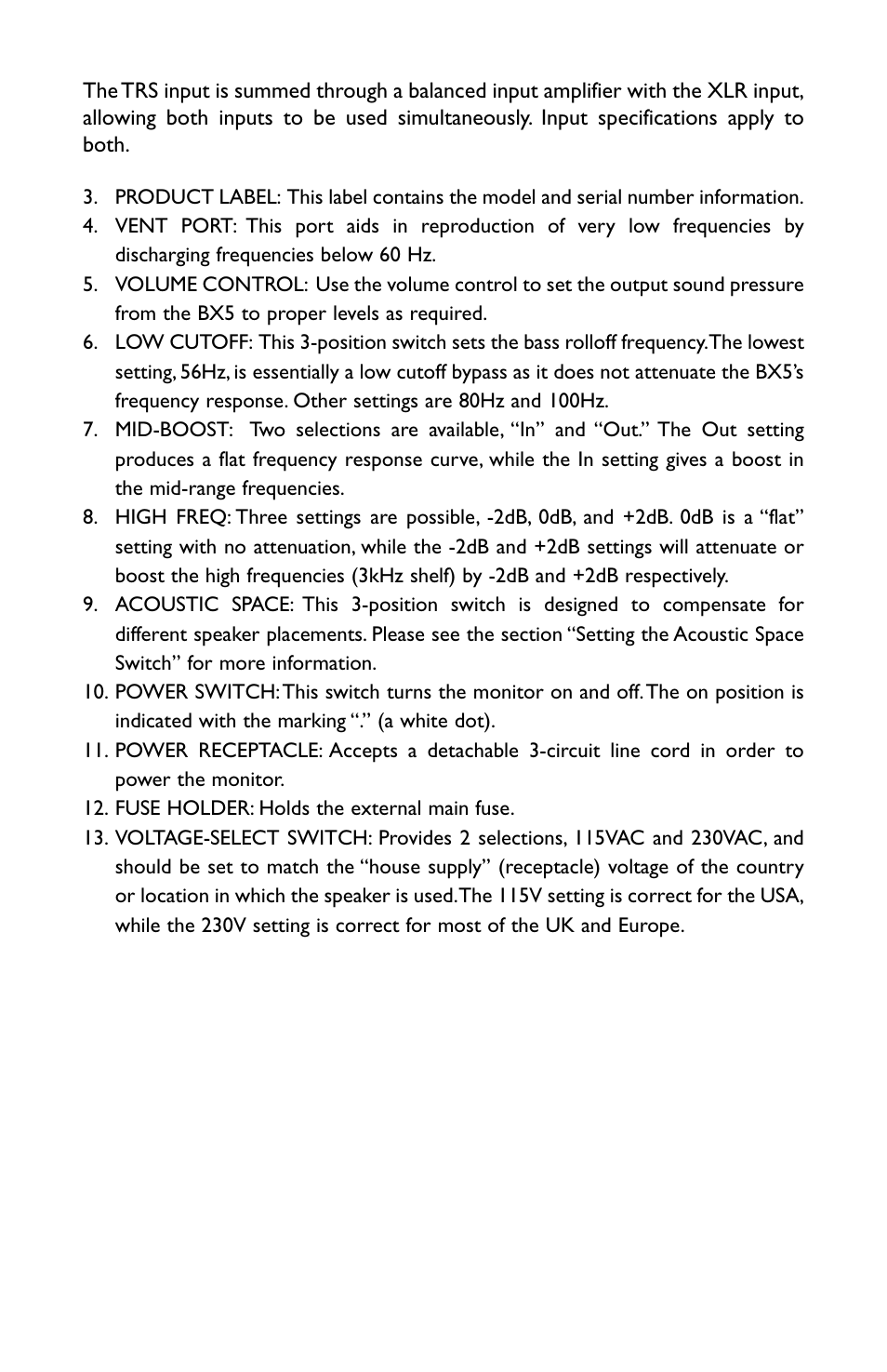 M-AUDIO Studiophile BX5 User Manual | Page 5 / 16