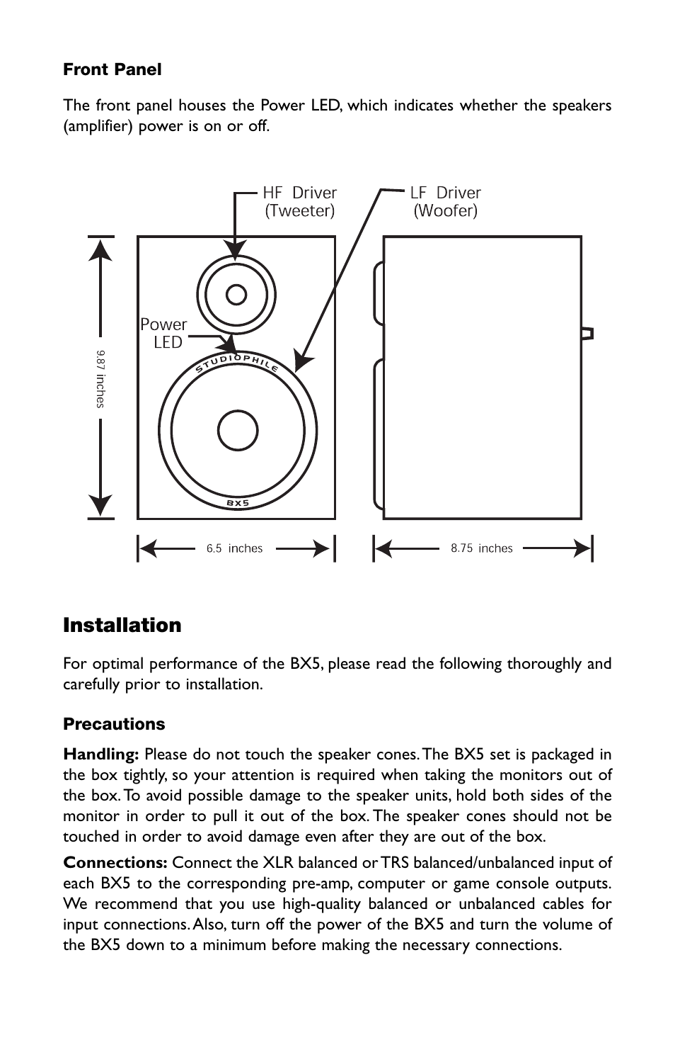 Installation | M-AUDIO Studiophile BX5 User Manual | Page 6 / 16