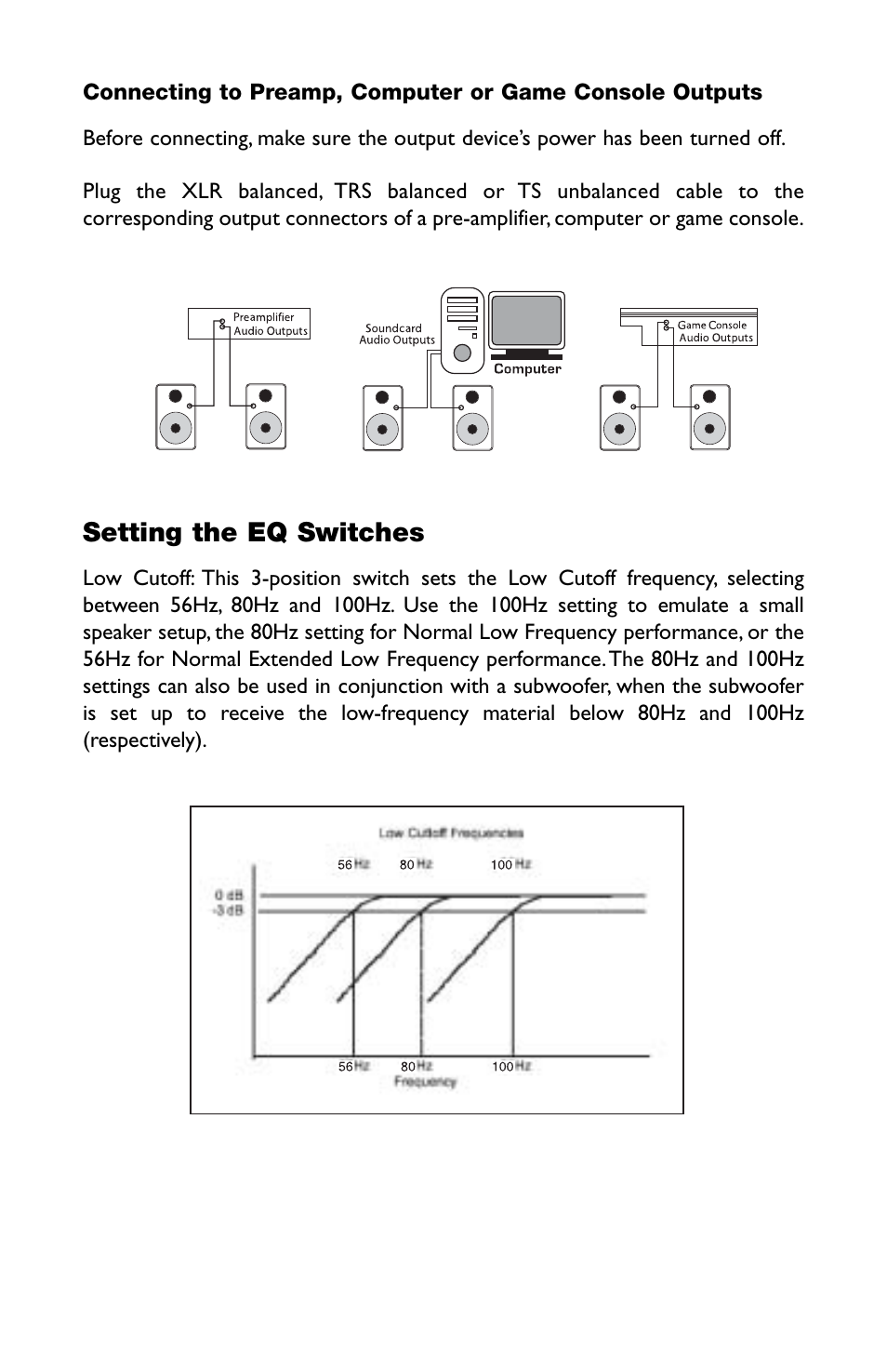 Setting the eq switches | M-AUDIO Studiophile BX5 User Manual | Page 8 / 16