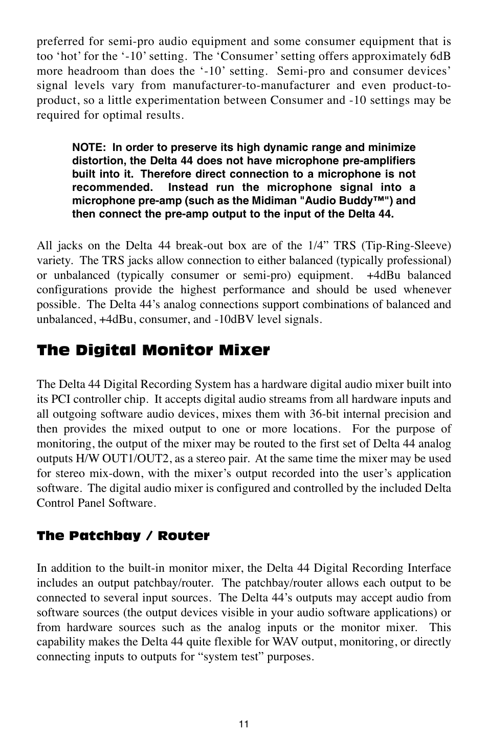 The digital monitor mixer | M-AUDIO Digital Recording Interface Delta 44 User Manual | Page 11 / 39