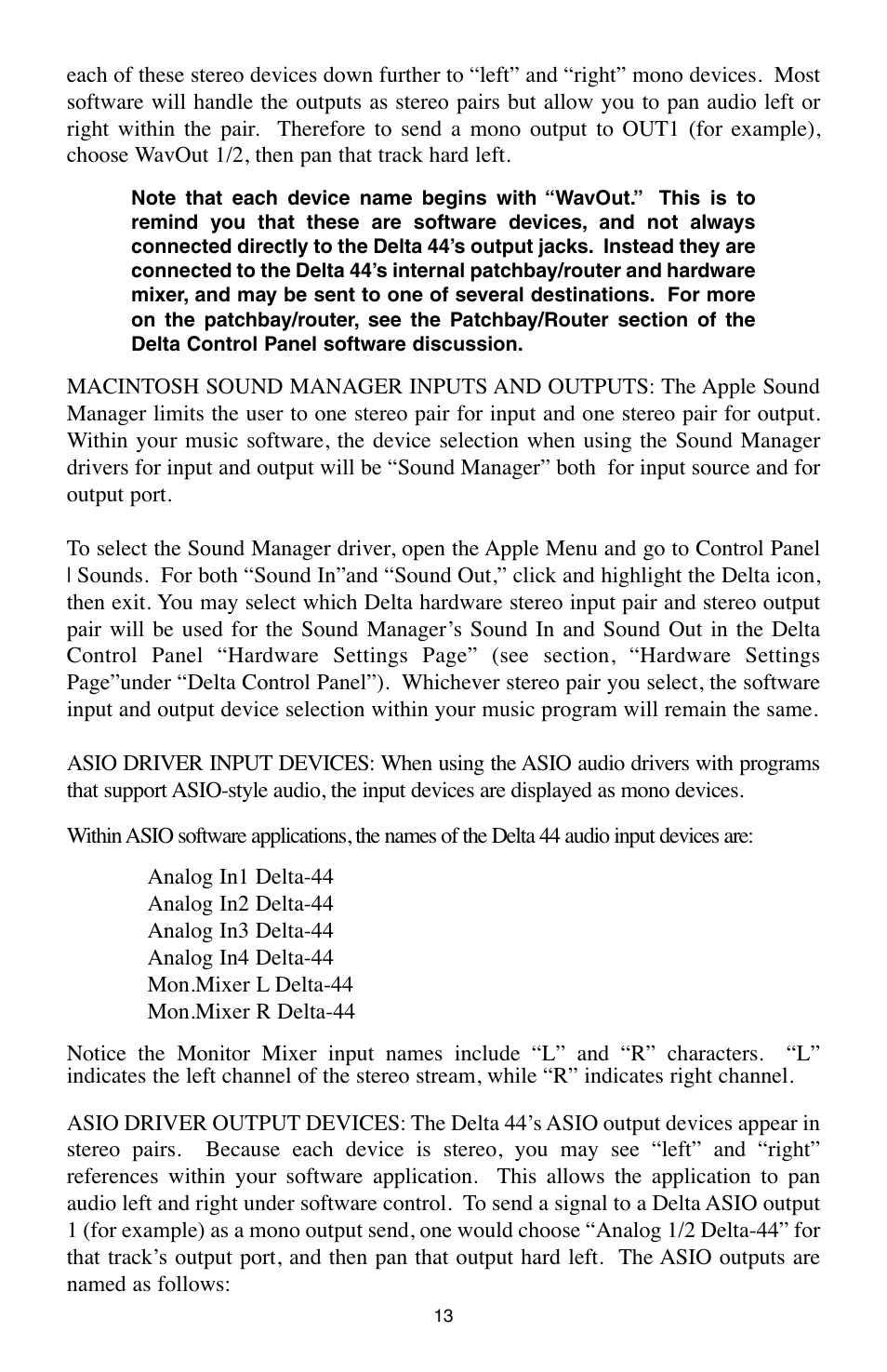M-AUDIO Digital Recording Interface Delta 44 User Manual | Page 13 / 39