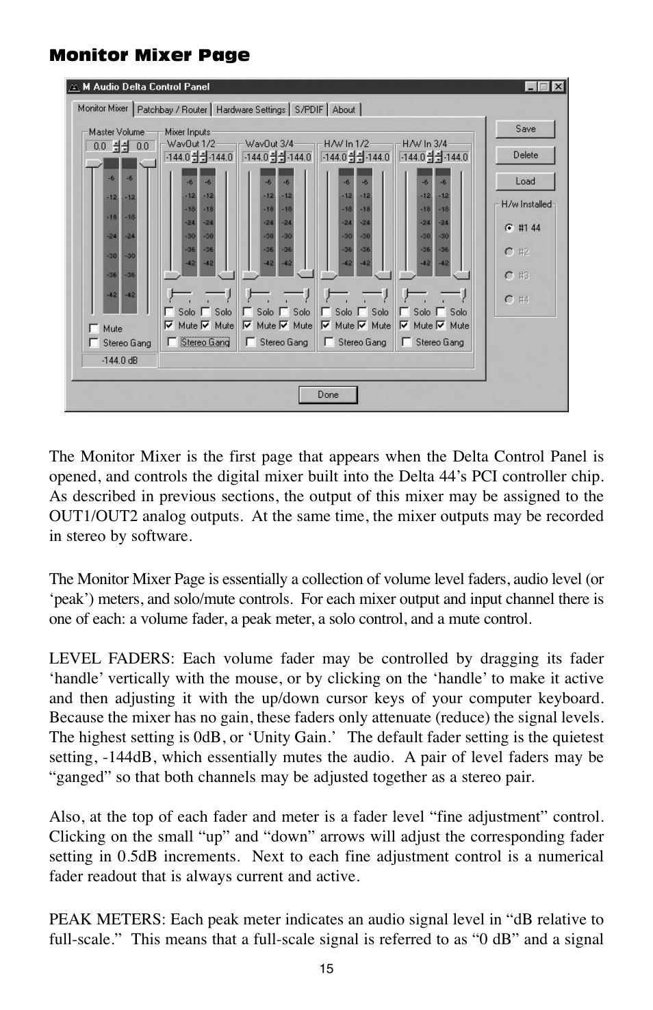 M-AUDIO Digital Recording Interface Delta 44 User Manual | Page 15 / 39
