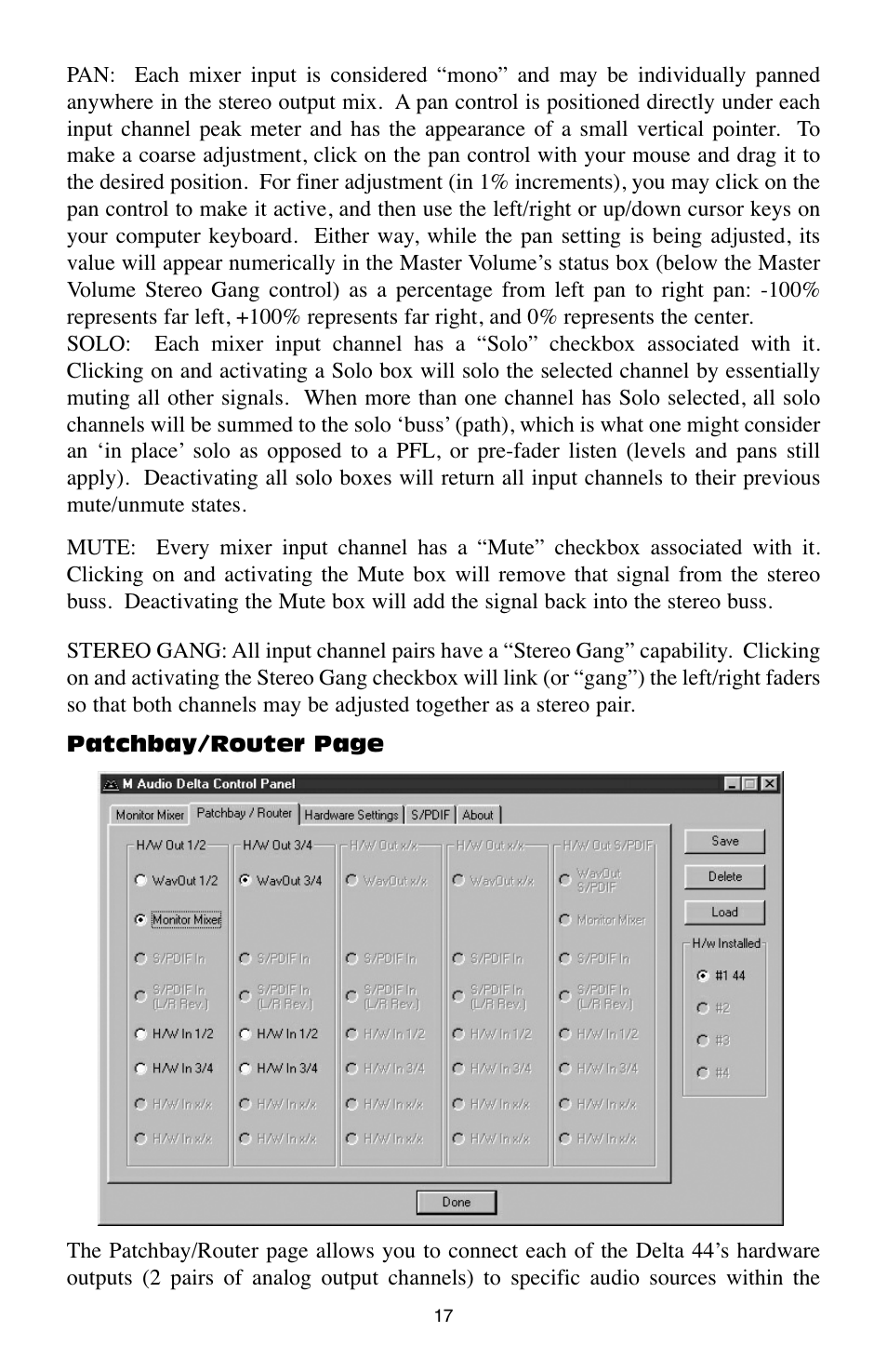 M-AUDIO Digital Recording Interface Delta 44 User Manual | Page 17 / 39