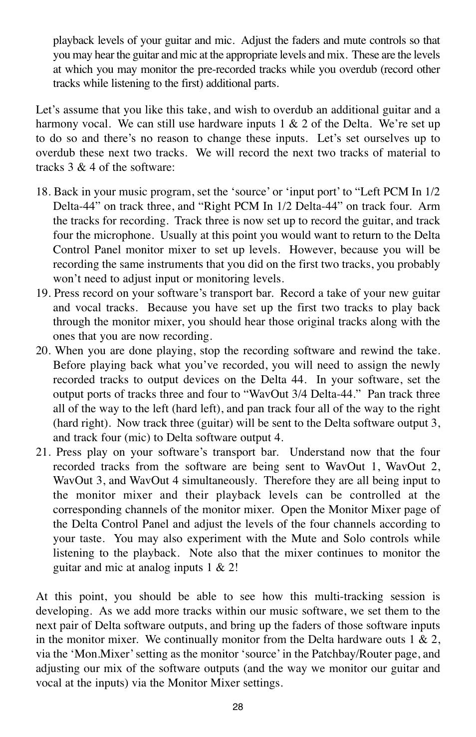 M-AUDIO Digital Recording Interface Delta 44 User Manual | Page 28 / 39