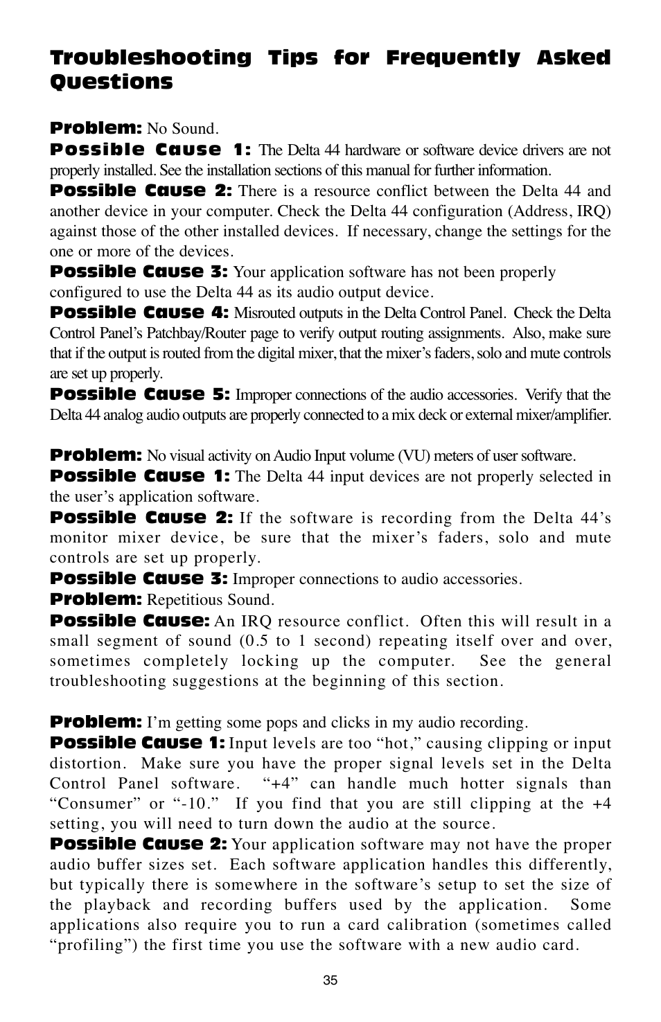 M-AUDIO Digital Recording Interface Delta 44 User Manual | Page 35 / 39