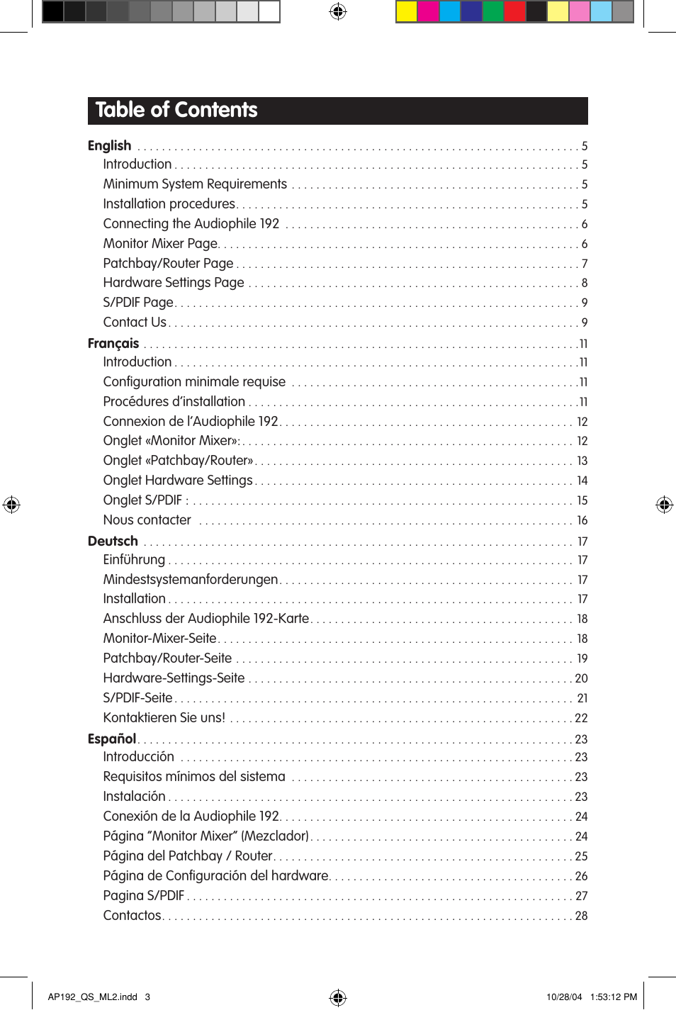 M-AUDIO 192s User Manual | Page 3 / 40