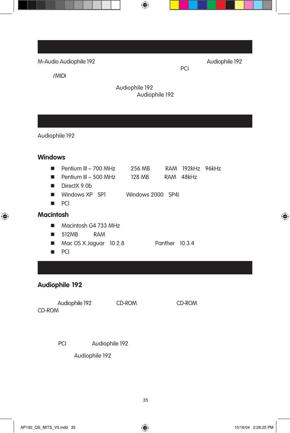 M-AUDIO 192s User Manual | Page 35 / 40