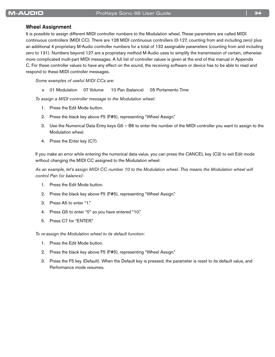 M-AUDIO ProKeys Sono 88 User Manual | Page 35 / 50