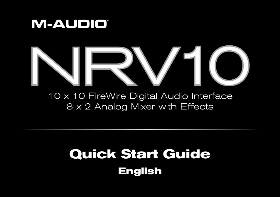 M-AUDIO NVR10 User Manual | 8 pages