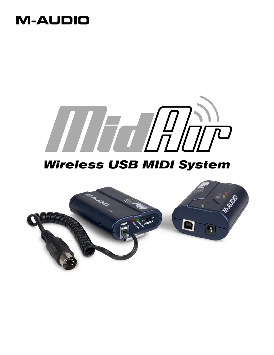 M-AUDIO Wireless USB MIDI System MidAir User Manual | 18 pages