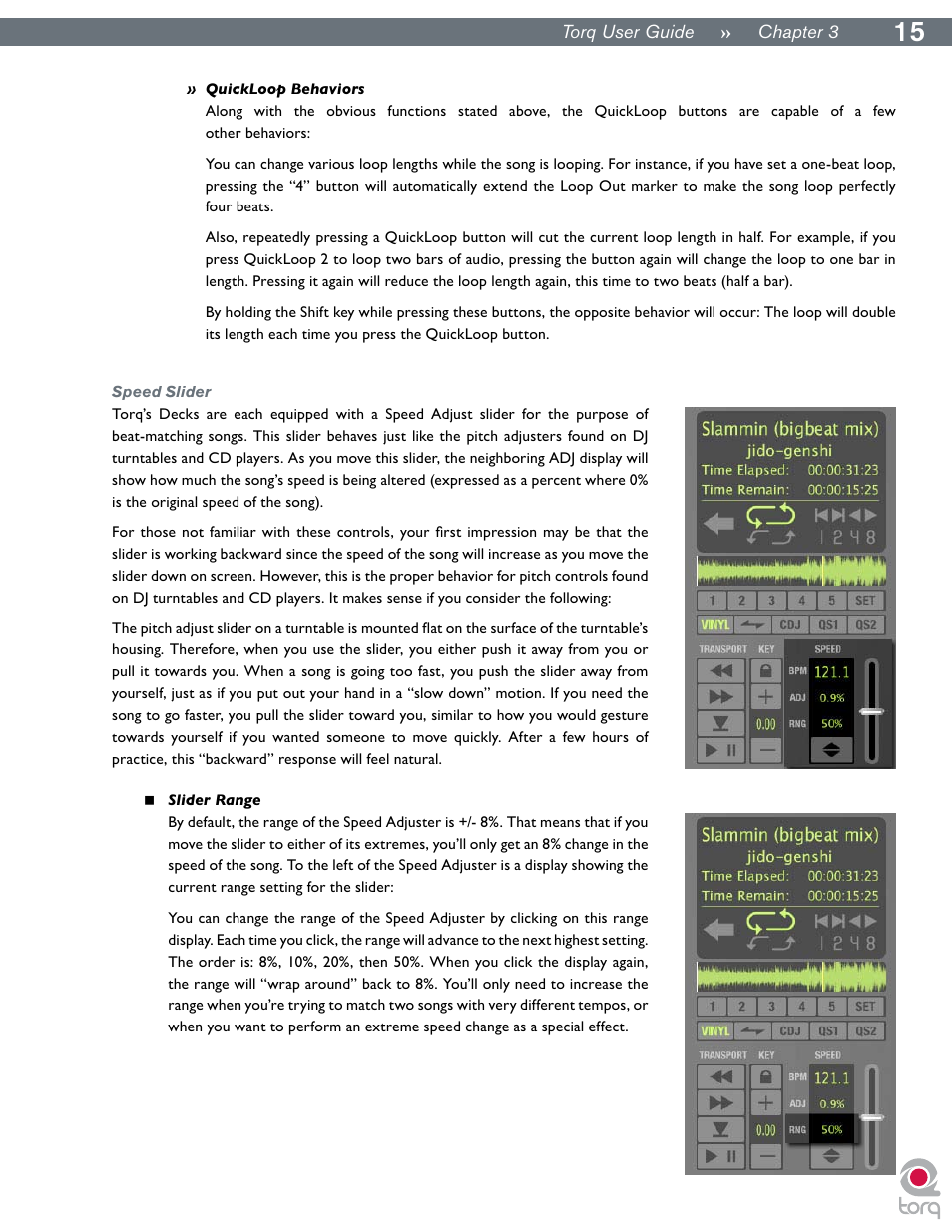 Speed slider | M-AUDIO Torq User Manual | Page 16 / 86