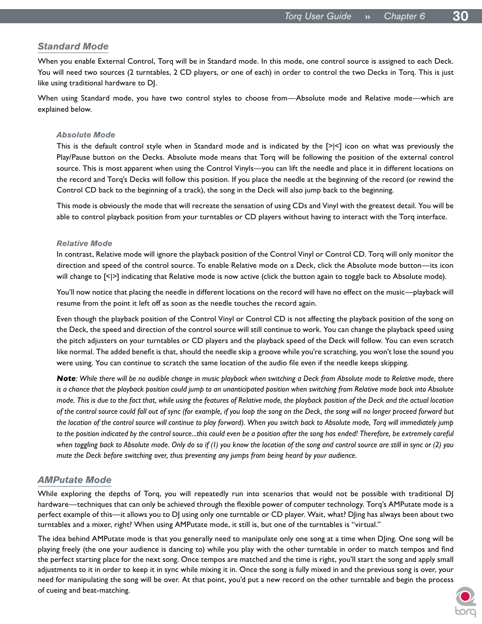 Standard mode, Absolute mode, Relative mode | Amputate mode, Absolute mode relative mode | M-AUDIO Torq User Manual | Page 31 / 86