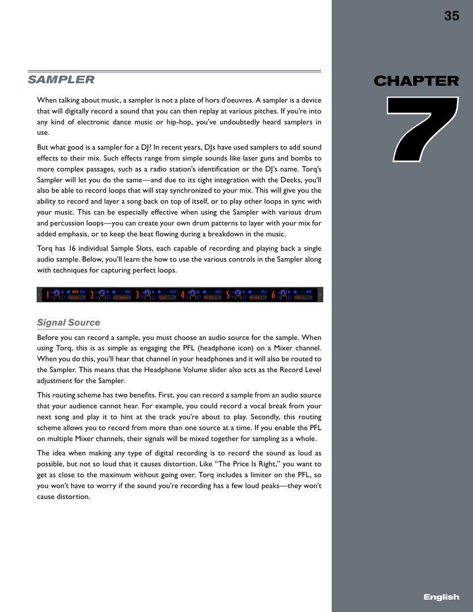 Chapter 7, Sampler, Signal source | M-AUDIO Torq User Manual | Page 36 / 86