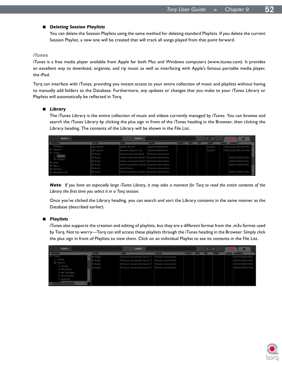 Itunes | M-AUDIO Torq User Manual | Page 53 / 86