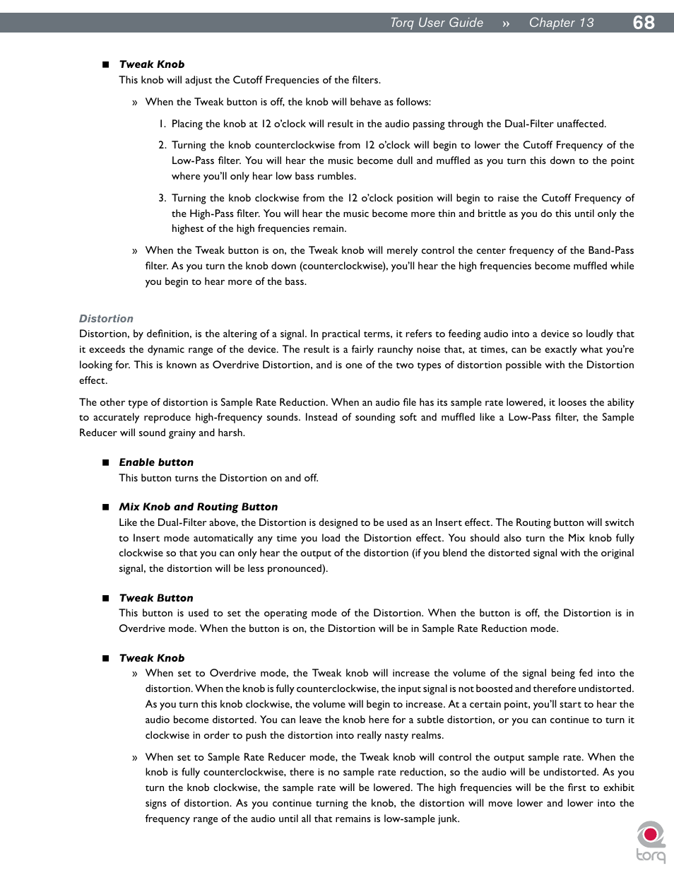 Distortion | M-AUDIO Torq User Manual | Page 69 / 86