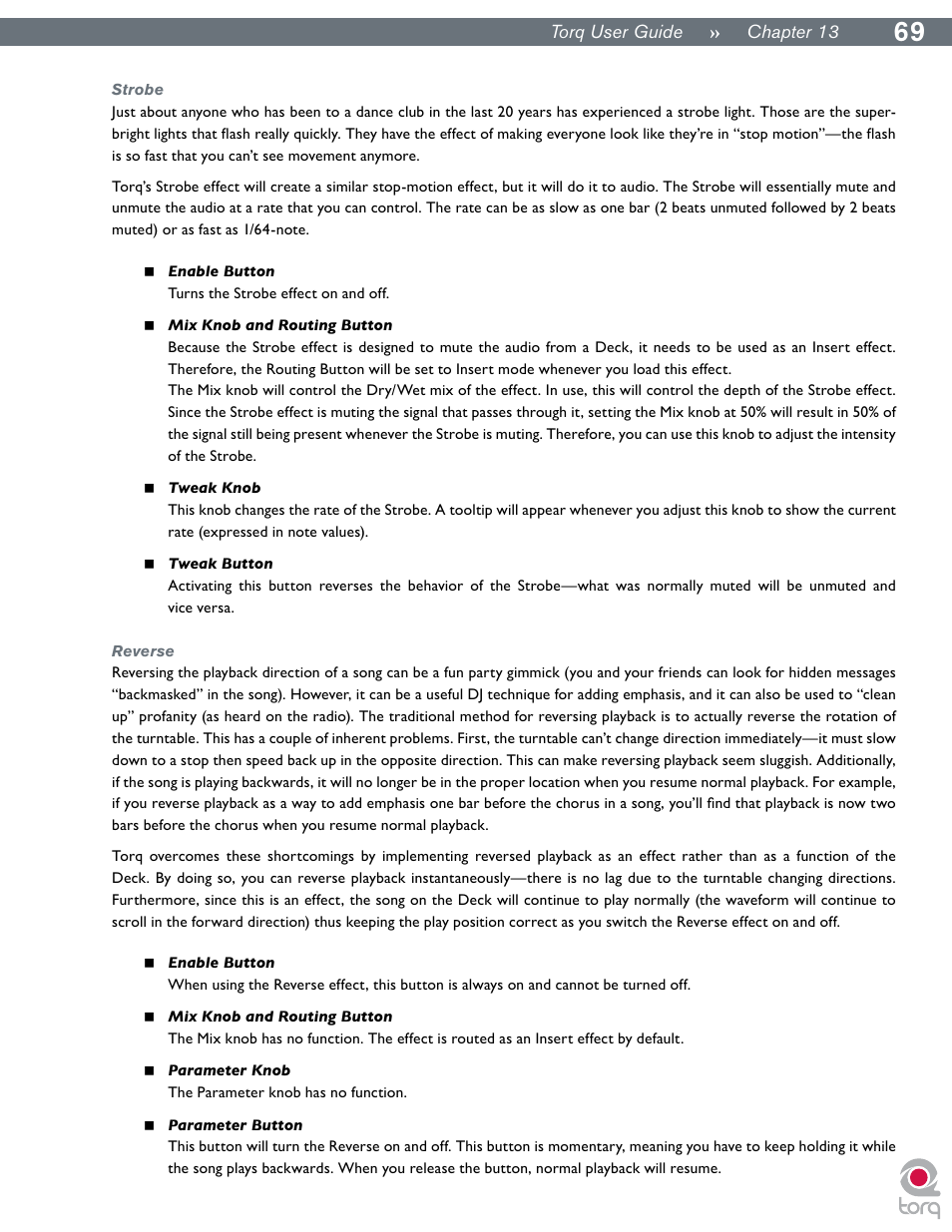 Strobe, Reverse, Strobe reverse | M-AUDIO Torq User Manual | Page 70 / 86