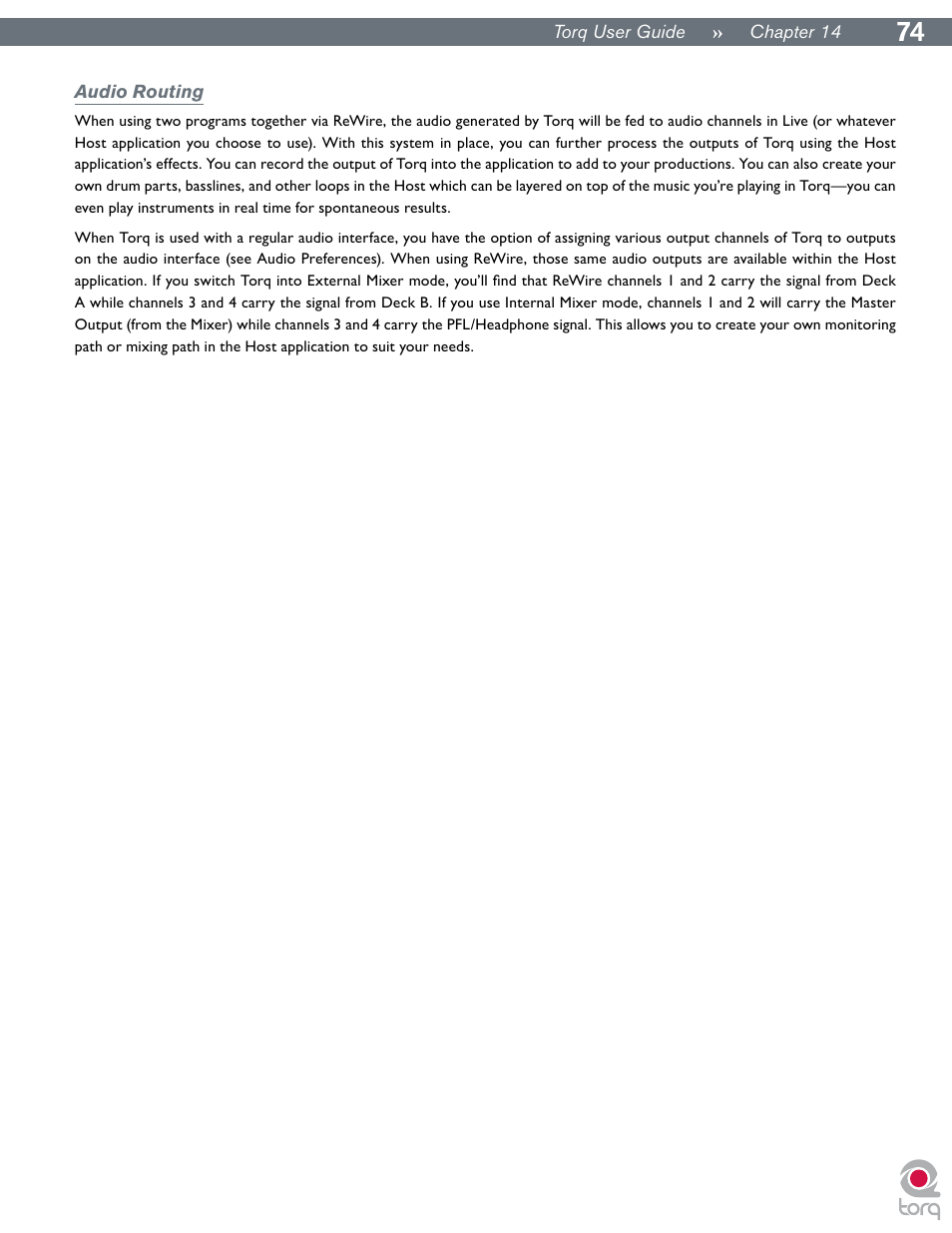 Audio routing | M-AUDIO Torq User Manual | Page 75 / 86