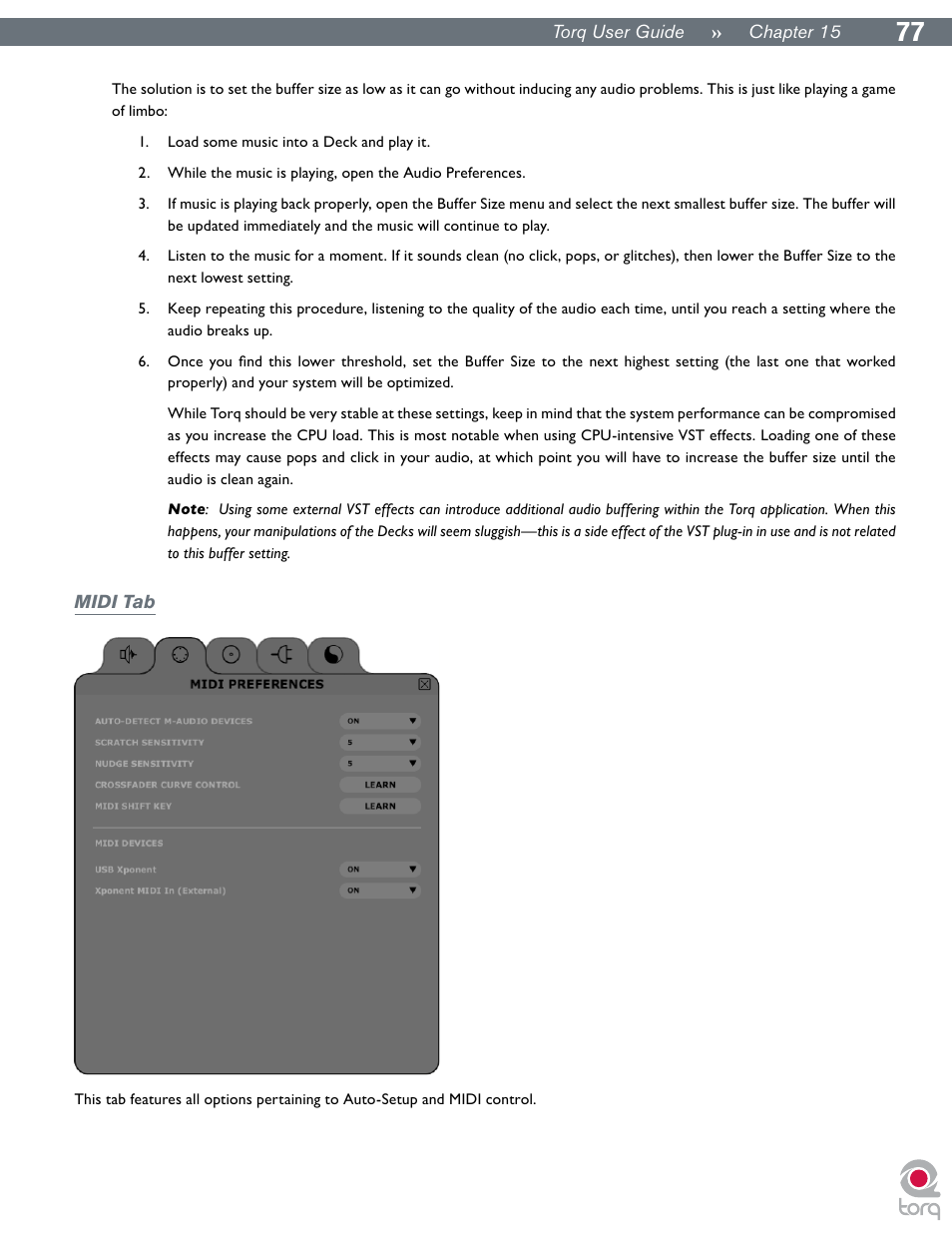 Midi tab | M-AUDIO Torq User Manual | Page 78 / 86