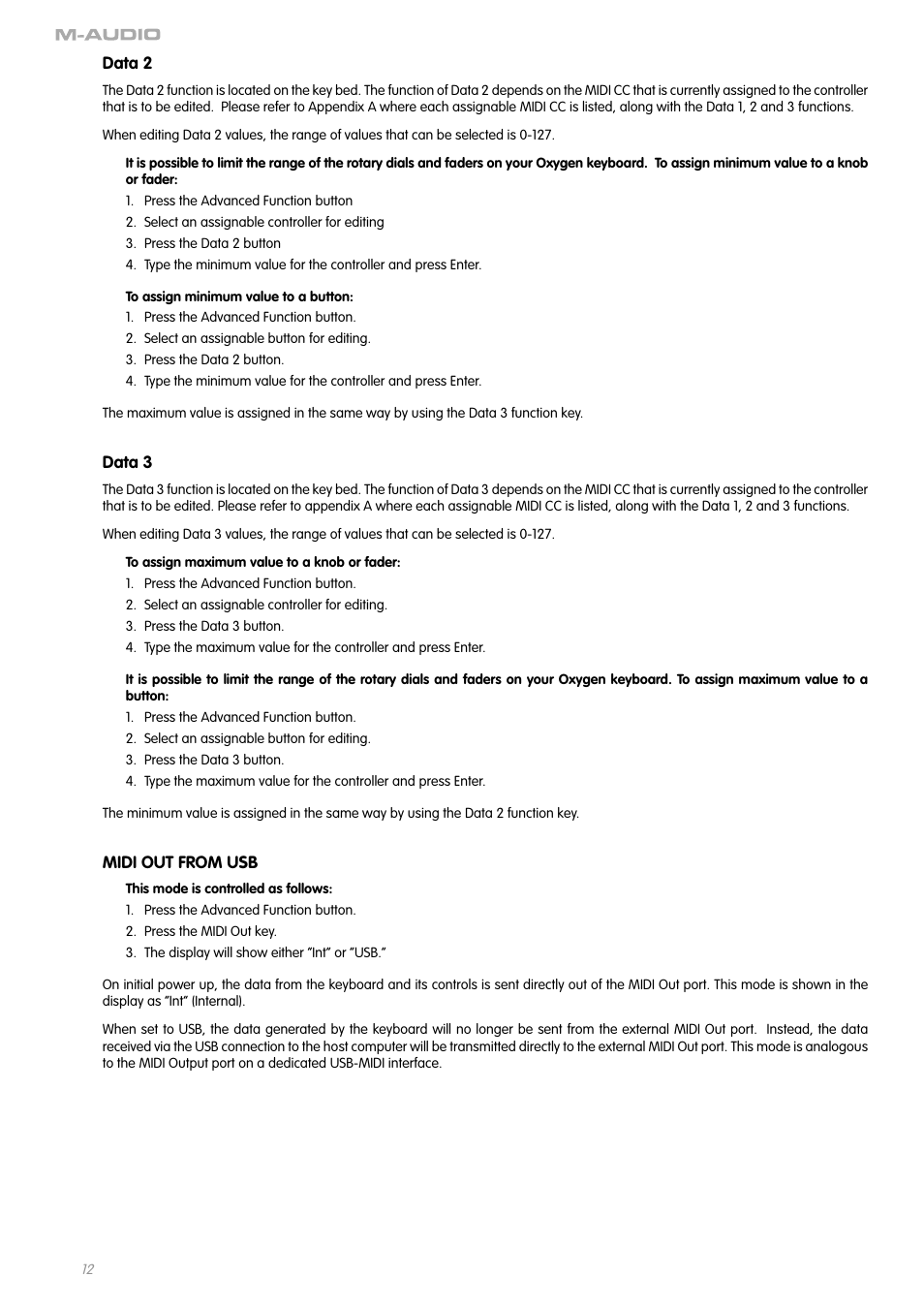 M-AUDIO OXYGEN SERIES OXYGEN 8 V2 User Manual | Page 11 / 27