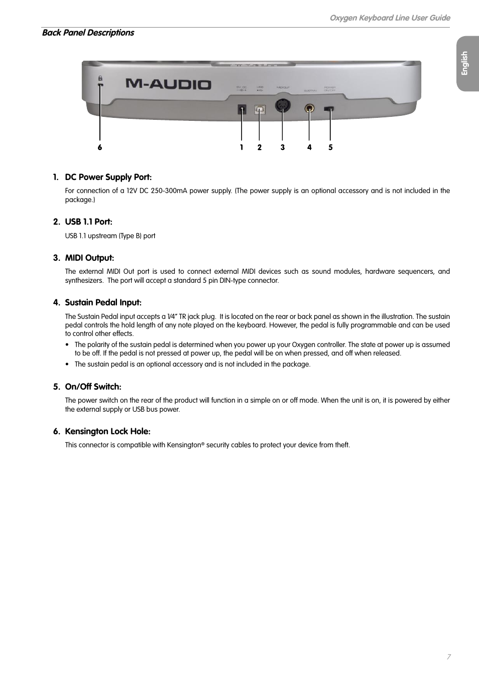 M-AUDIO OXYGEN SERIES OXYGEN 8 V2 User Manual | Page 6 / 27