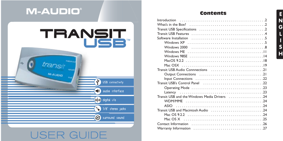 M-AUDIO USB User Manual | 15 pages