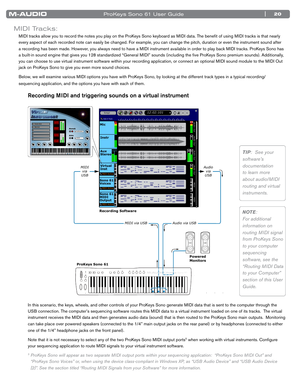 Midi tracks, Prokeys sono 61 user guide | M-AUDIO 61 User Manual | Page 21 / 49